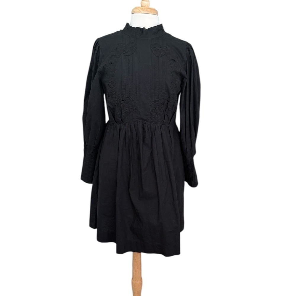 Happy x Nature Elegant Black Floral Pecaboo Back  Size Dress Medium